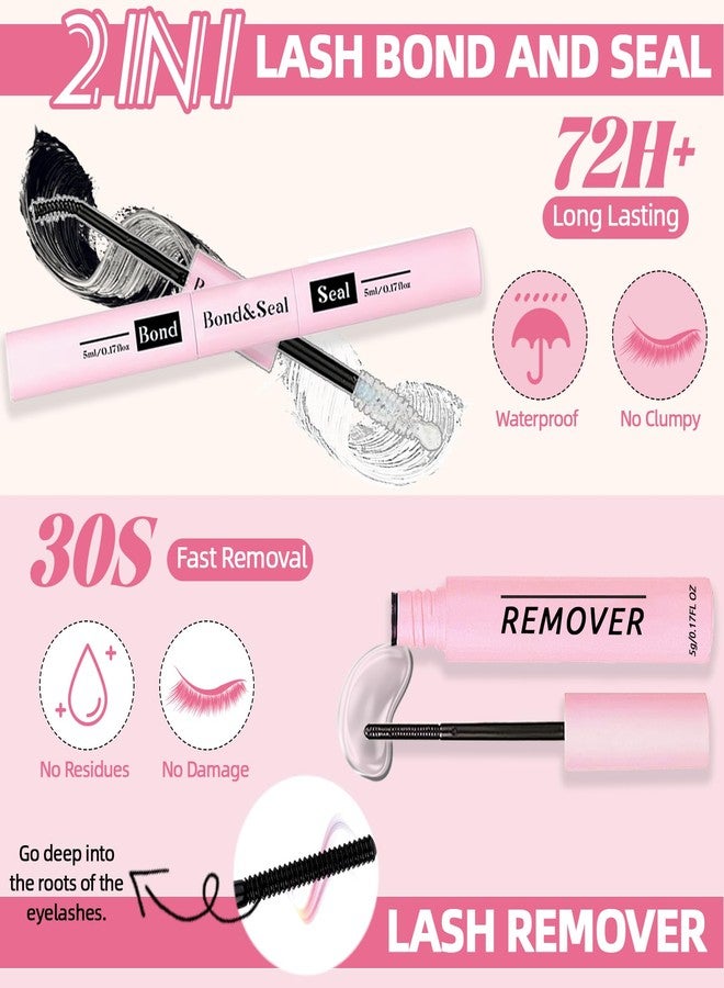 QUKLOGEN DIY Lash Extension Kit 802Pcs D Curl 4 styles Individual Lash with Bottom Lash Clusters Lash Bond and Seal,Quick Glue Remover Tweezers Eyelash Brush Mini Applicator (LASH002) - Image 4